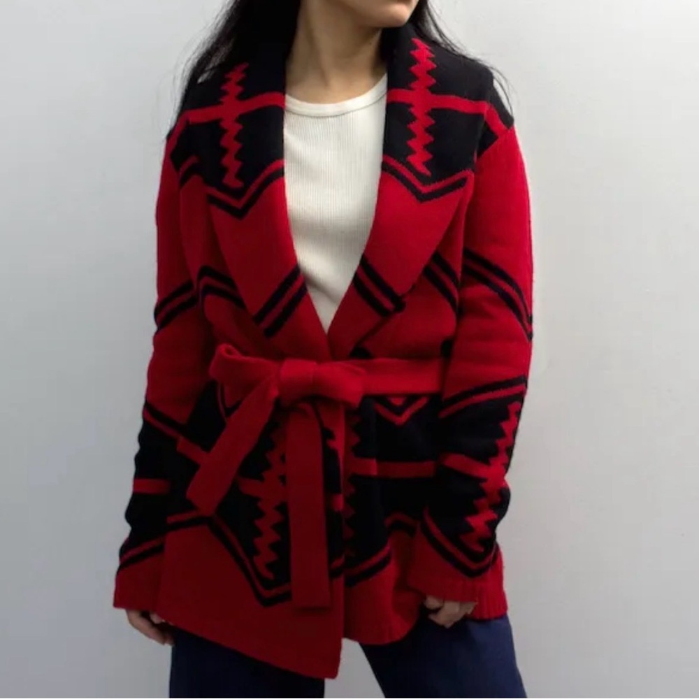 Lauren Ralph Lauren Southwestern Aztec LambsWool Cardigan Sweater Size Small - Picture 6 of 9